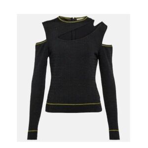 Ganni Black Jacquard Cutout top size 40